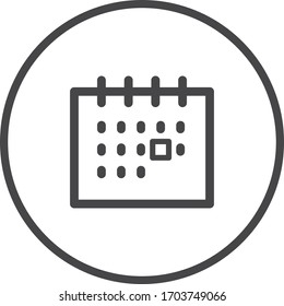 Calendar dark colored vector line icon