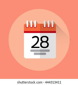 Calendar Data Colorful Icon Flat Vector Illustration