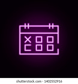 calendar, data, event neon icon. Elements of stratup set. Simple icon for websites, web design, mobile app, info graphics
