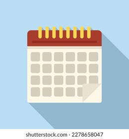 Calendar data icon flat vector. Time work. Control task