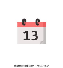 calendar - calendar date 13, calendar flat style