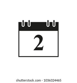 Calendar of date 2 black icon