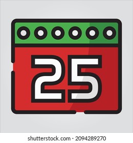 Gráfica vectorial escalable de Navidad con contorno de color aislado Día de Navidad