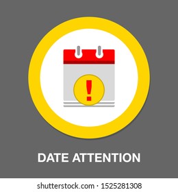 Calendar Date With Attention Info Icon - Business Event Sign, Reminder Icon