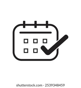 ícone de lista de verificação de data do calendário ilustração de vetor.