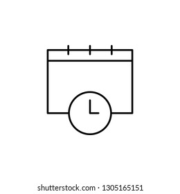 calendar, date, clock icon. Signs and symbols can be used for web, logo, mobile app, UI, UX