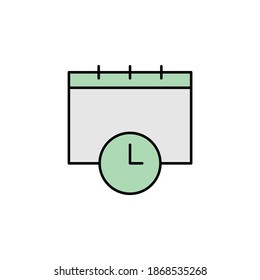calendar, date, clock icon. Signs and symbols can be used for web, logo, mobile app, UI, UX