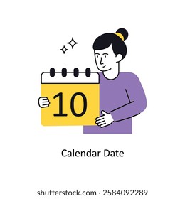 Calendar Date Concept vector illustration.  isolated on white Background.