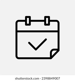 calendar, date, day, element for design in simple outline icon style