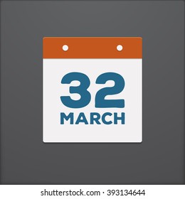 Calendar with the date of the day the fool on a dark background
