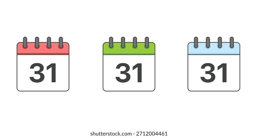 Calendar Date Day Month Schedule Vector Icon Set