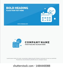 Calendar, Date, Day, Time, Job SOlid Icon Website Banner and Business Logo Template. Vector Icon Template background