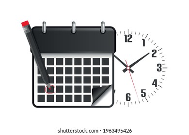 Calendar Date Dead Line Notification Concept - Vector Illustration Isolated On White Background