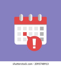Calendar Date. Deadline Symbol. Monthly Report. Icon Vector Illustration In Flat Design