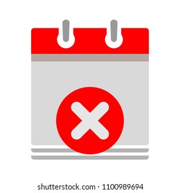 calendar date delete and close information icon - business office event sign, reminder icon