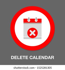 calendar date delete and close information icon - business office event sign, reminder icon