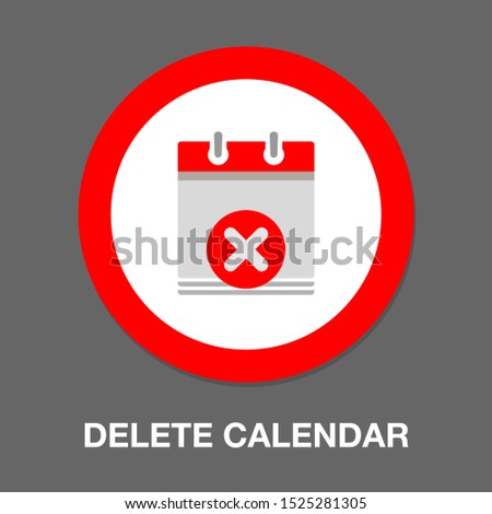 calendar date delete and close information icon - business office event sign, reminder icon