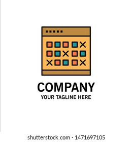Calendar, Date, Event, Events, Month, Schedule, Timetable Business Logo Template. Flat Color