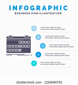 Calendar, date, event, release, schedule Infographics Template for Website and Presentation. GLyph Gray icon with Blue infographic style vector illustration.