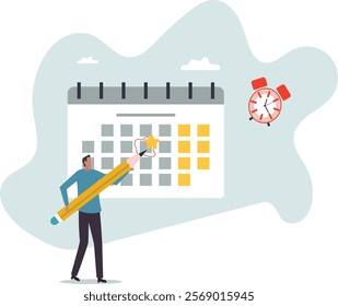 Calendar date event, reminder for meeting schedule or appointment, work deadline mark or weekly plan, important business date.business concept.flat character.