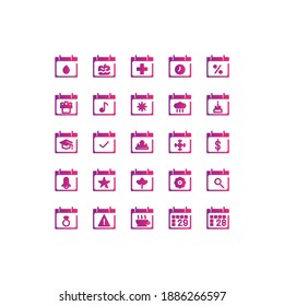 Calendar and date gradient Icon. calendar and date vector illustration on white background