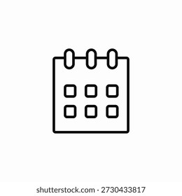 calendar date grid icon sign vector