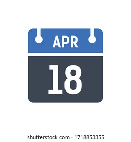 Icono de fecha calendario - Gráfico vectorial del 18 de abril