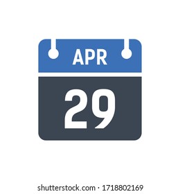 Calendar Date Icon - April 29 Vector Graphic