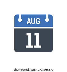 Icono de fecha calendario - Gráfico vectorial del 11 de agosto