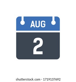 Icono de fecha calendario - Gráfico vectorial 2 de agosto