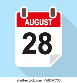 Calendar date icon August 28th