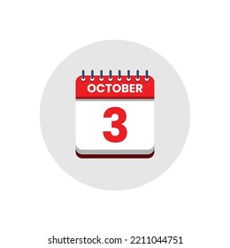 Calendar date icon. day of the month icon. Event schedule date. Appointment time. Planner agenda, calendar month OCTOBER schedule and Time planner. Day reminder. Vector ICON