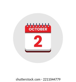 Calendar date icon. day of the month icon. Event schedule date. Appointment time. Planner agenda, calendar month OCTOBER schedule and Time planner. Day reminder. Vector ICON