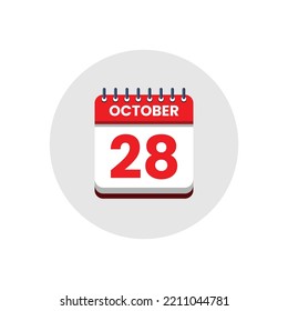 Calendar date icon. day of the month icon. Event schedule date. Appointment time. Planner agenda, calendar month OCTOBER schedule and Time planner. Day reminder. Vector ICON