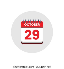 Calendar date icon. day of the month icon. Event schedule date. Appointment time. Planner agenda, calendar month OCTOBER schedule and Time planner. Day reminder. Vector ICON