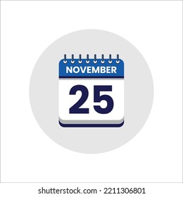 Calendar date icon. day of the month icon. Event schedule date. Appointment time. Planner agenda, calendar month november schedule and Time planner. Day reminder. Vector ICON