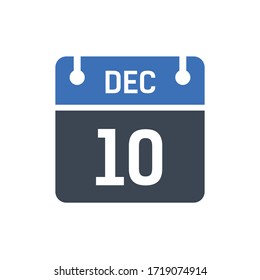 Icono de fecha calendario - Gráfico vectorial 10 de diciembre