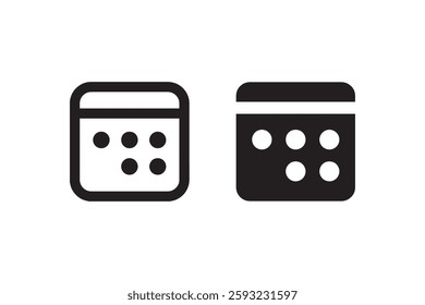 Calendar date icon with event dots Vector