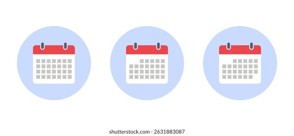 Calendar, date icon in flat design. Event reminder sign symbol