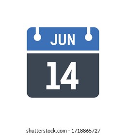 Icono de fecha calendario - Gráfico vectorial del 14 de junio