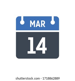 Icono de fecha calendario - Gráfico vectorial del 14 de marzo