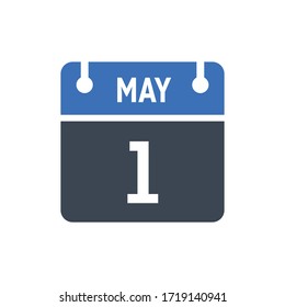 Icono de fecha calendario - Gráfico vectorial 1 de mayo