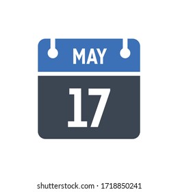 Calendar Date Icon - May 17 Vector Graphic