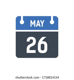 Kalenderdatum Symbol - 26. Mai Vektorgrafik