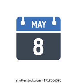 Kalenderdatum Symbol - 8. Mai Vektorgrafik