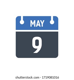 Icono de fecha calendario - Gráfico vectorial 9 de mayo