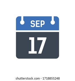 Kalenderdatum Symbol - 17. September Vektorgrafik