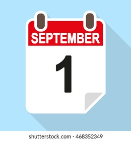 Calendar Date Icon September 1st