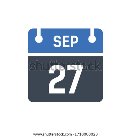 Calendar Date Icon - September 27 Vector Graphic