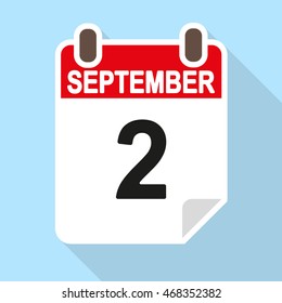 Calendar date icon September 2nd